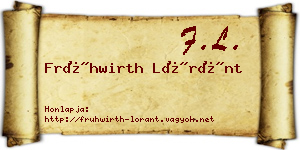 Frühwirth Lóránt névjegykártya
