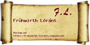 Frühwirth Lóránt névjegykártya